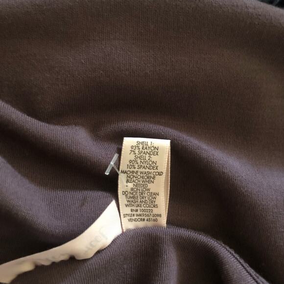 willow-root NWT Women’s Fitted Knit Top Contrast Lace Bell Sleeves Raisin Small - Picture 14 of 16